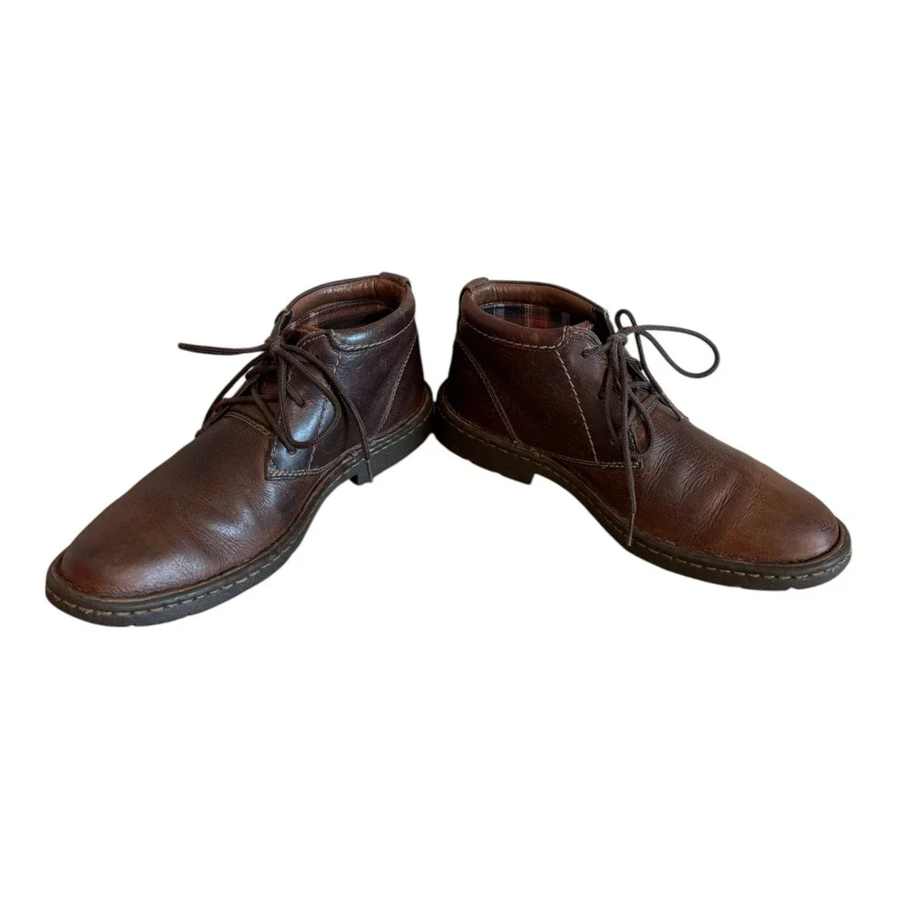 Clarks Stratton Limit‎ Mens Dark Brown Leather Chukka Ankle Boots Size 7.5 M